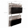 Rustic Barnwood Wall Mounted Chalkboard Mail Sorters with Key Hooks